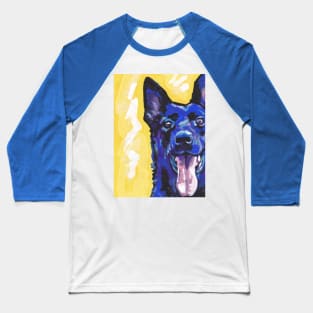 black German Shepherd Dog Bright colorful pop dog art Baseball T-Shirt